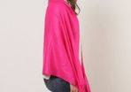 Hot Pink Trend Fuchsia textured Pure Block Colour Scarf Shall With Tassels Ends