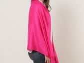 Hot Pink Trend Fuchsia textured Pure Block Colour Scarf Shall With Tassels Ends