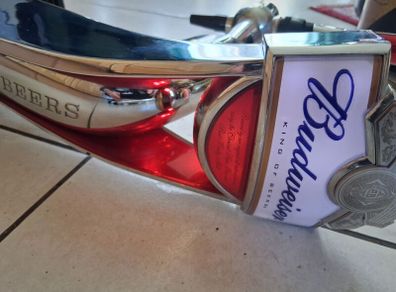 Chrome Budweiser Beer tap drip tray lights up