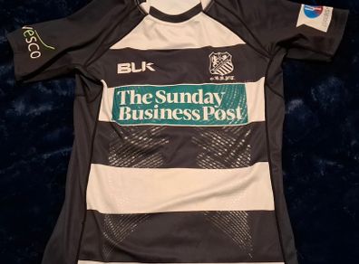 Old Belvedere (Match Worn No.2) BLK Rugby Union Jersey (Adult Large) FREE POST
