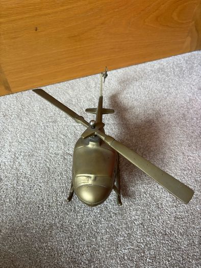 Large Vintage Brass Helicopter