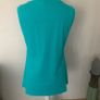 Green/ teal sleeveless v neck ruched top. Size 16 Image 3