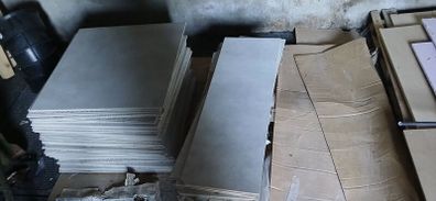 Wall and floor tiles and bathroom. Talll boy