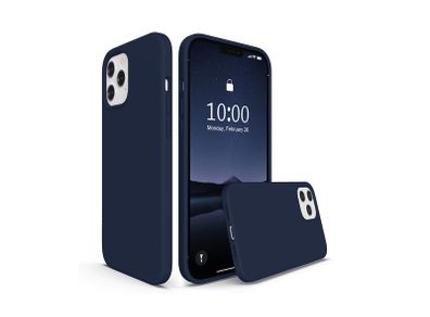 Liquid Silicone Case For iPhone 12 Pro Max Luxury Thin Soft Phone Cover New Blue - FHT6IP12PMLK