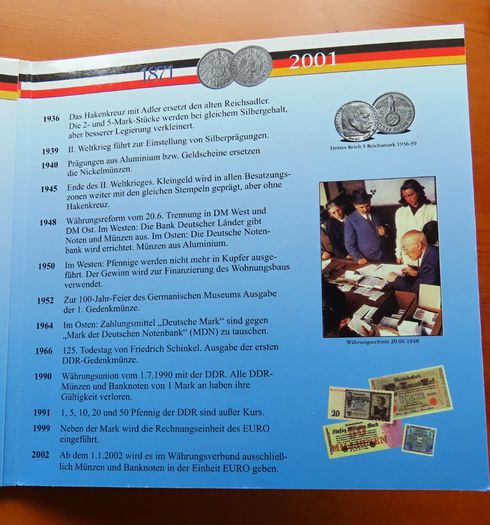 12 Coins (incl 2 Silver ) in old Germany set | 130 Years Deutsche Mark | 2 Silver coins | 12 coins