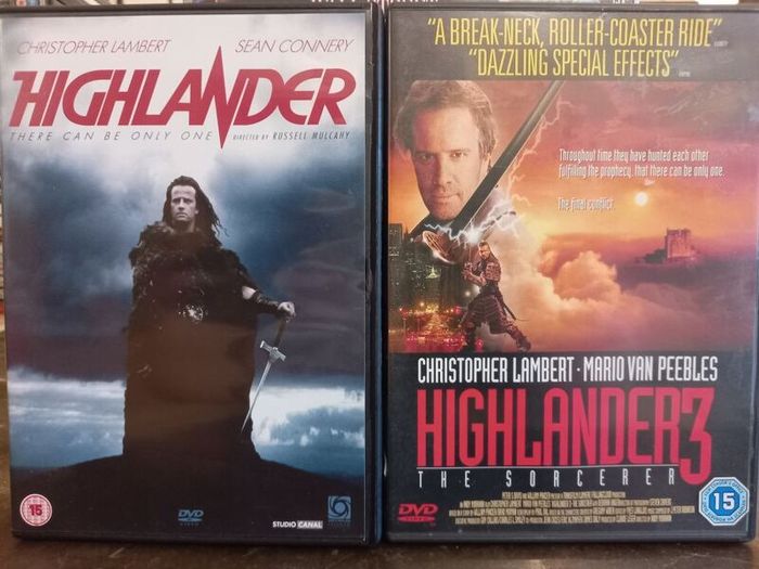 Highlander + Highlander 3 The Sorcerer DVD bundle christopher lambert action sci fi fantasy