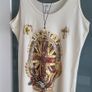 FIRETRAP beige vest top with union jack print Sz L ( Fit 10-12 UK) Image 2