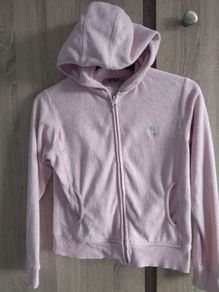 Pink velvet look hoodie Xs