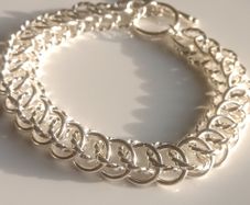 925 Sterling Silver T-bar Link Chain Bracelet 22g