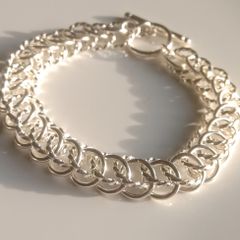 925 Sterling Silver T-bar Link Chain Bracelet 22g