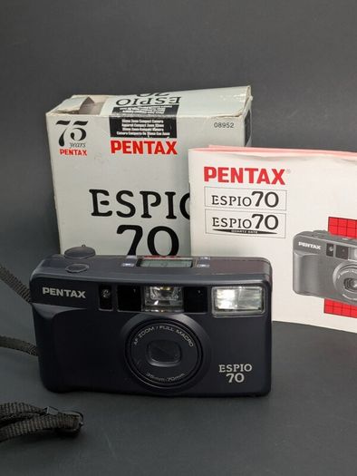 Pentax Espio 70 35mm Vintage Film Camera Boxed Tested Working