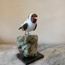 Hand-Carved Gemstone Goldfinch on Natural Crystal Base Image 3