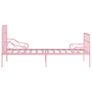 Bed Frame with Slatted Base Pink Metal 100x200 cm Image 3
