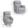 Power Lift Recliner Chair, Electric Lift Chair for Elderly, Overstuffed Linen Fabric Riser and Reclining Armchair with Remote Control, Side Pockets, for Living Room, Grey Image 3