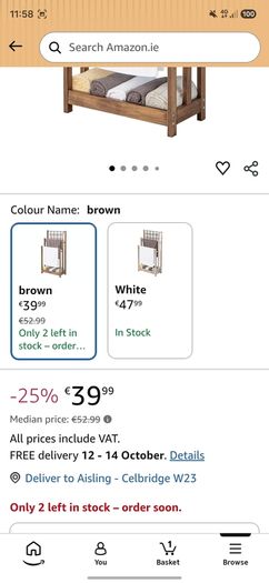 Dark Wooden towel rack bought off amazon