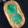 14k gold and curved jade with diamond necklace Image 3