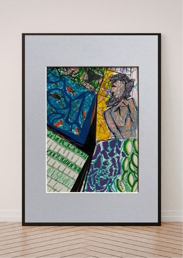 Original Art Figurative Bearded Guy Beard Pop Art