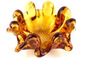 Vintage Chalet Bomboniere Amber glass bowl