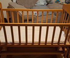 wooden baby cot