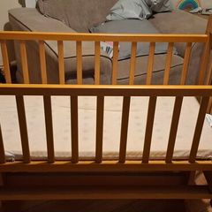 wooden baby cot