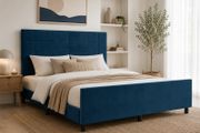 Velvet Bed Frame With Adjustable Headboard 160 x 200 cm