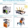 Solar Robot Toy 12-in-1 Educational Science Experiment kit DIY Building Toy Construction Engineering Set for Kids Age 8-12 Boys & Girls Birthday Christmas Gift,Solar Powered Toy-Grey Image 9