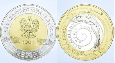 Poland silver coin 10 zloty 2004 -2005