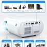 Mini Projector, ClokoWe Portable Movie Projector with 6500 Lux,1080P Full HD Video Projector Compatible with iphone/ Android Smartphone/Tablet/Laptop/PC/TV Stick/PS4/USB/HDMI (FREE POSTAGE) Image 3