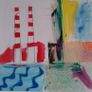 Original seascape Dublin painting of Poolbeg chimneys contemporary art Image 4
