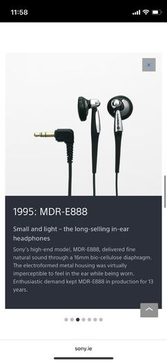 1995 Sony E888 flagship earbud