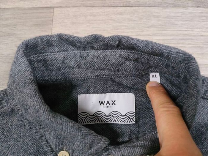 Wax London Button Down Herringbone Shirt Mens L/XL