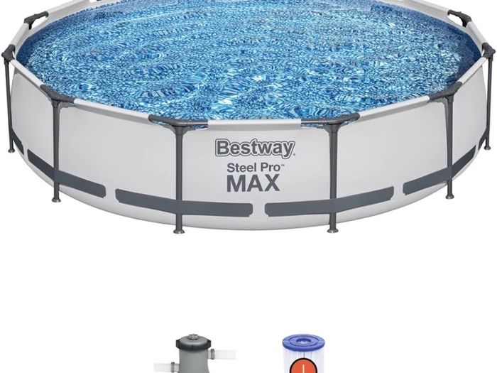 NEW SALE | Steel Pro Pool Swimming Pool, Round Above Ground Garden Frame Pool, Multiple Sizes, 12' x 30"/3.66m x 76cm