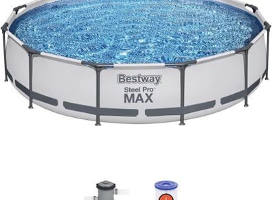 NEW SALE | Steel Pro Pool Swimming Pool, Round Above Ground Garden Frame Pool, Multiple Sizes, 12' x 30"/3.66m x 76cm