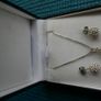 925 Sterling Silver Shamballa Style Crystal Disco Ball Earrings Pendant + Necklace Set Image 2