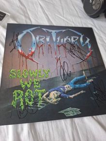 OBITUARY: Slowly We Rot LP- Fully autographed