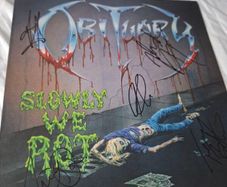 OBITUARY: Slowly We Rot LP- Fully autographed