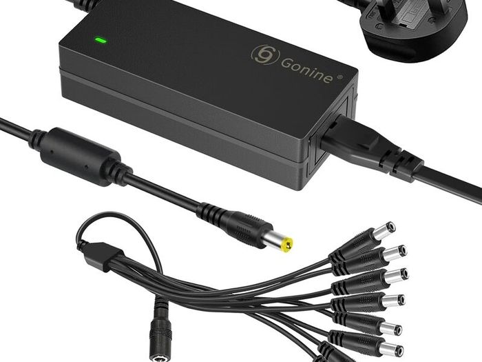 12V 5A 60W Security Camera Power Adapter 100V-240V AC to DC with 8-Way Power Splitter Cable Power Supply for CCTV Security Camera DVR, LED Strip Lights