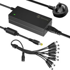 12V 5A 60W Security Camera Power Adapter 100V-240V AC to DC with 8-Way Power Splitter Cable Power Supply for CCTV Security Camera DVR, LED Strip Lights