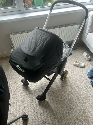 doona car seat/stroller.  plus rain cover