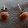 9K Gold 375 Carved Coral Rose Stud Earrings Image 10