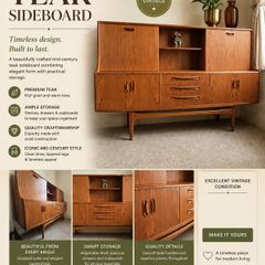 Mid Century High Sideboard