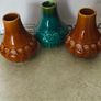 Set of 3 vases 2 browne Small Vase Designs From The Book Of Kells thered one GreenVintage St Michaels House Pottery Designs From The Book Of Kells Image 2