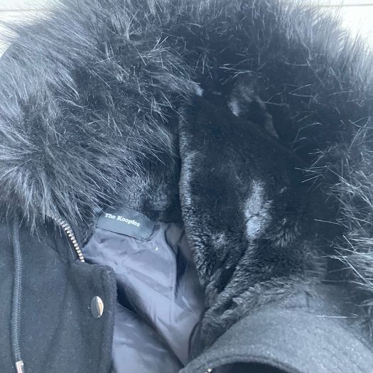 The Kooples Wool Duffle Coat with Fur Hood