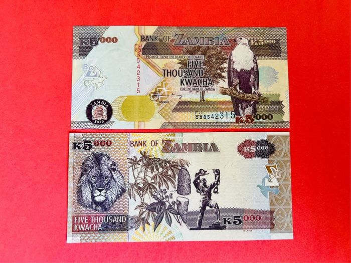 Zambia  5000 Kwacha. 2010 . Pick  45. ( Uncirculated )