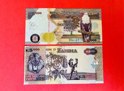 Zambia  5000 Kwacha. 2010 . Pick  45. ( Uncirculated )