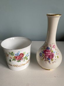China pot and a bud vase
