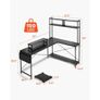 L-Shaped Computer Desk, 1.7m Reversible Corner Gaming Desk with Monitor Stand & Movable CPU Stand, Modern Stylish PC Table Sturdy Work Workstation Image 3