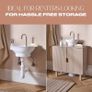 Under Sink Bathroom Cabinet, Free Standing Wooden Under Basin Unit Cupboard Storage Cabinet with 2 Doors & Shelf Bathroom Sink Cabinet with Feet, Taupe Image 5