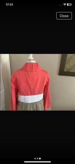 Fran & Jane dressy light jacket size 10 coral/cream/taupe