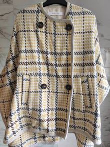 Designer See by Chloe wool cape coat poncho vest jacket S/M    80% wool